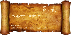 Pangert Azár névjegykártya